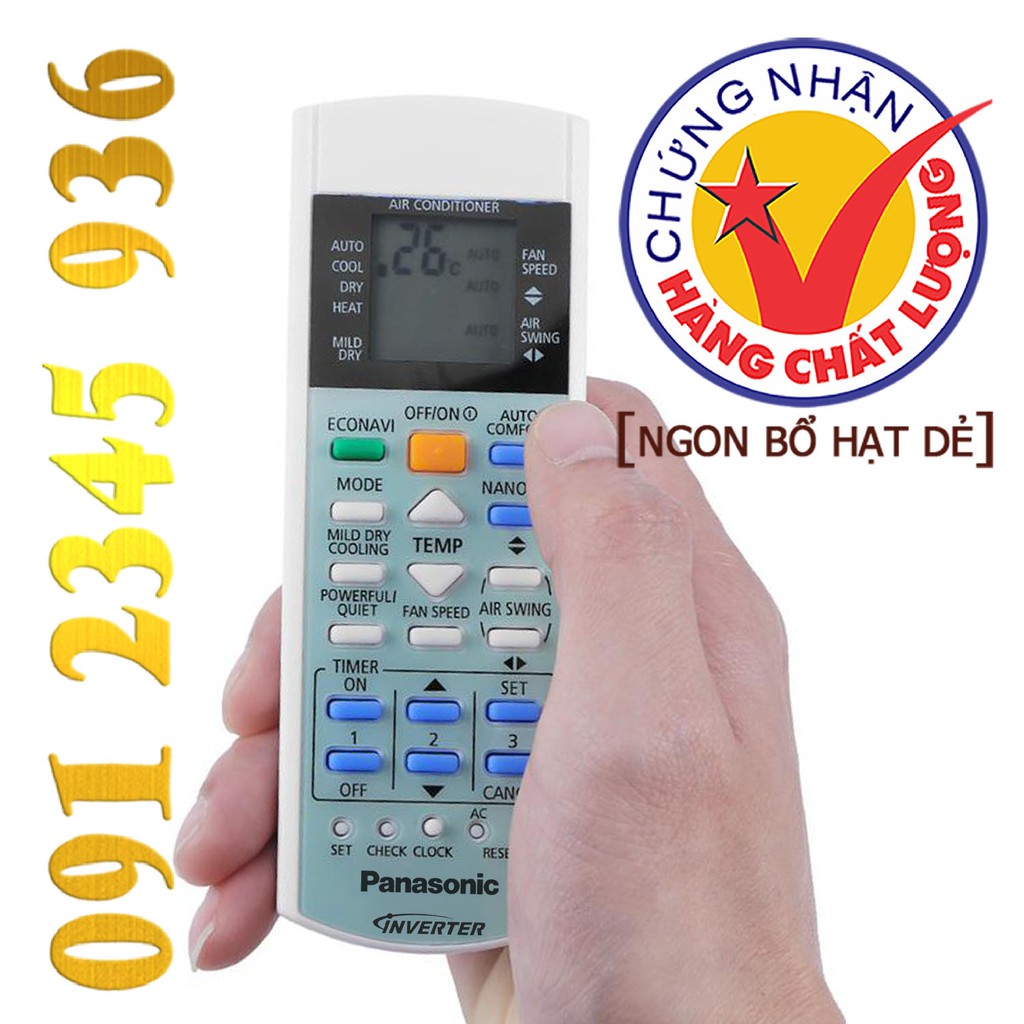 Remote Điều khiển Điều hòa Máy lạnh Panasonic &quot;HÀNG ĐẸP&quot; cho điều hòa &quot;nano&quot; + &quot;inverter&quot; + 2 chiều. (Mẫu số 9)