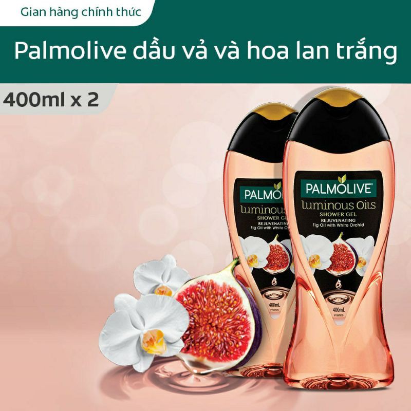Lô 2 Sữa tắm Palmolive tinh dầu vả và hoa lan trắng 400ml