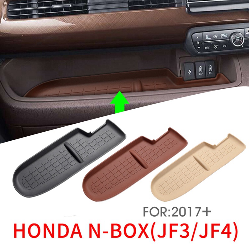Tấm lót ly chống trượt bên trong nội thất màu đen Tấm lót ly cho Honda N-BOX NBOX JF3 JF4 2017 ' Tấm lót lưu trữ điều khiển trung tâm