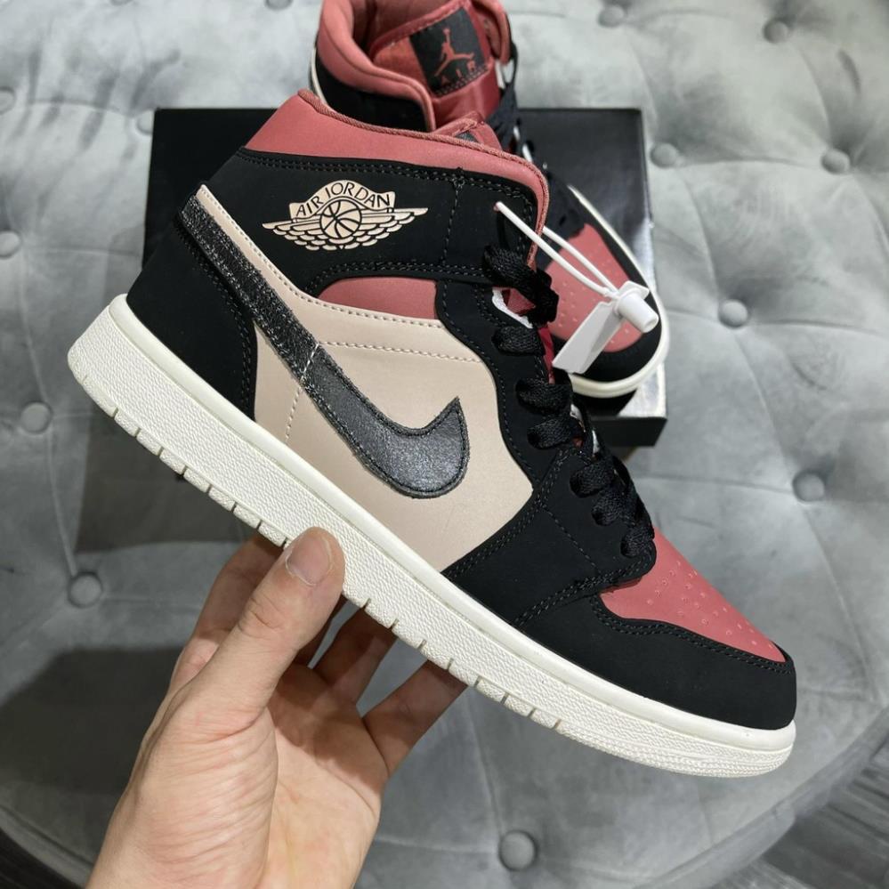 Giày Jordan JD1 đen đỏ mận cao cổ cao cấp mới, Giậy JD1 Đỏ Mận