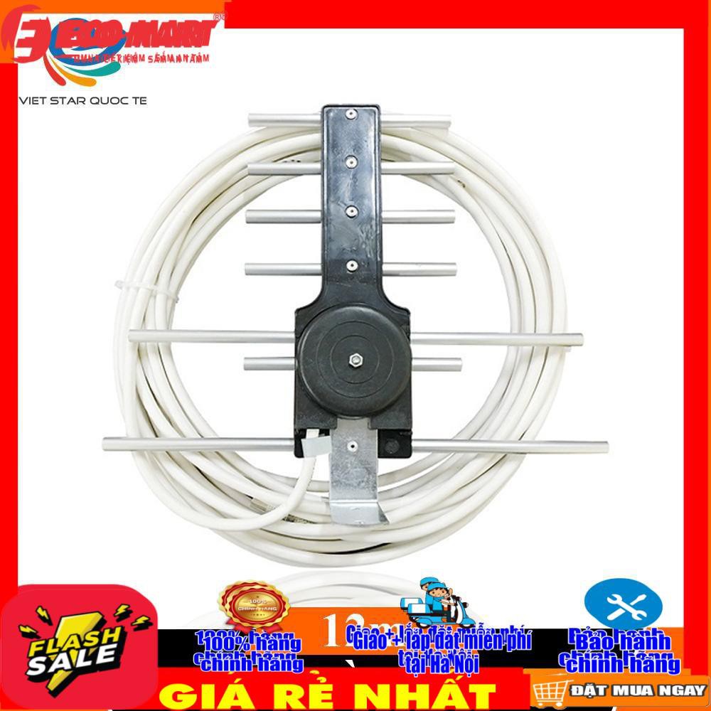 Anten tivi kỹ thuật số dvbt2 đầu thu kĩ thuật số, dây dài 15m, giúp thu sóng truyền hình mặt đất, ăng ten TV