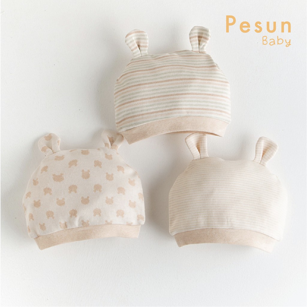 Nón sơ sinh 0-9 tháng tuổi làm từ 100% vải Cotton an toàn cho bé