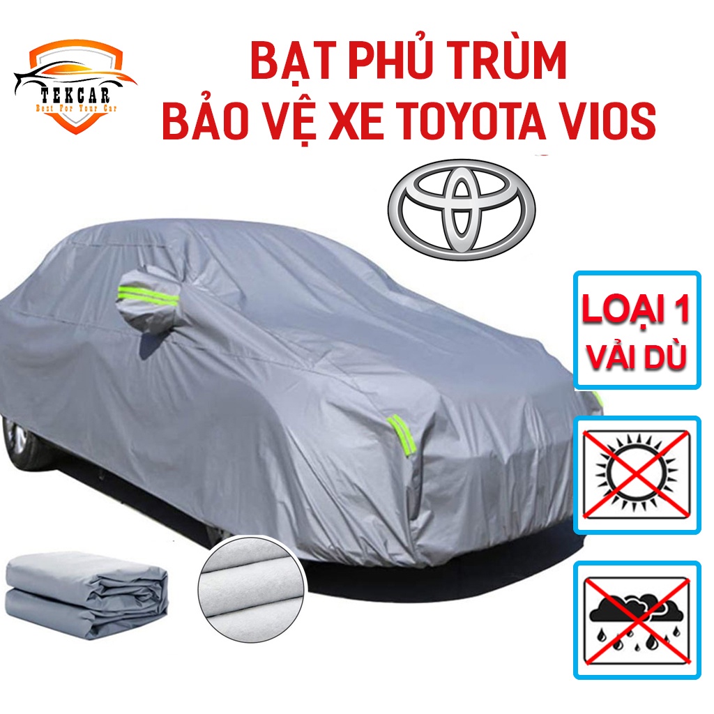 [TOYOTA VIOS] Bạt vải dù oxford bảo vệ xe ô tô Toyota Vios phủ trùm kín cao cấp , áo trùm xe 5 chỗ thông minh chống nắng