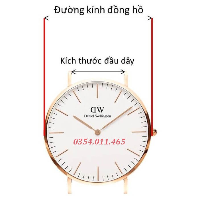 [Đủ cỡ + màu] Dây da đồng hồ dw thay thế tặng chốt miễn phí