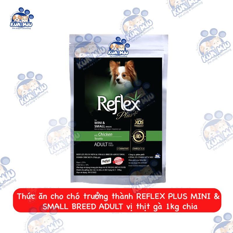 Thức ăn cho chó trưởng thành REFLEX PLUS MINI &amp; SMALL BREED ADULT - 1Kg