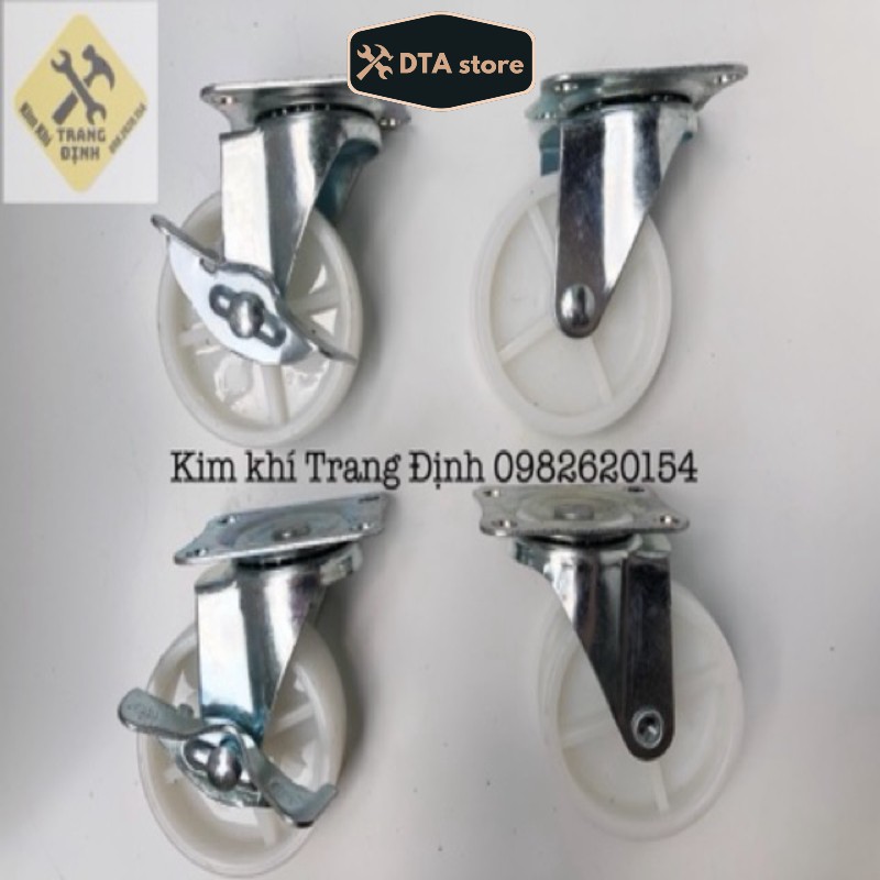 Bánh Xe Nhựa Trắng 4,5,6,7cm