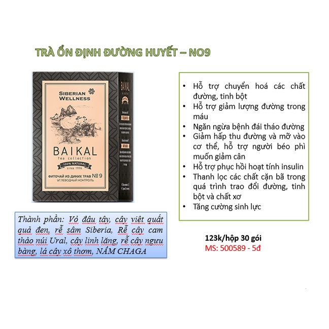 Trà thảo mộc tốt cho người có chỉ số đường huyết cao - Baikal tea collection. Herbal tea №9 ... ...