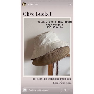 Bucket hat 2 mặt @oui.thebrand màu beige