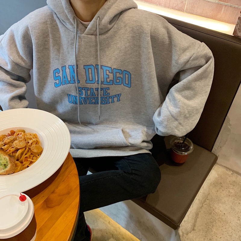 Áo hoodie in họa tiết chữ tiếng Anh phong Hàn Quốc năng động trẻ trung dành cho nữ