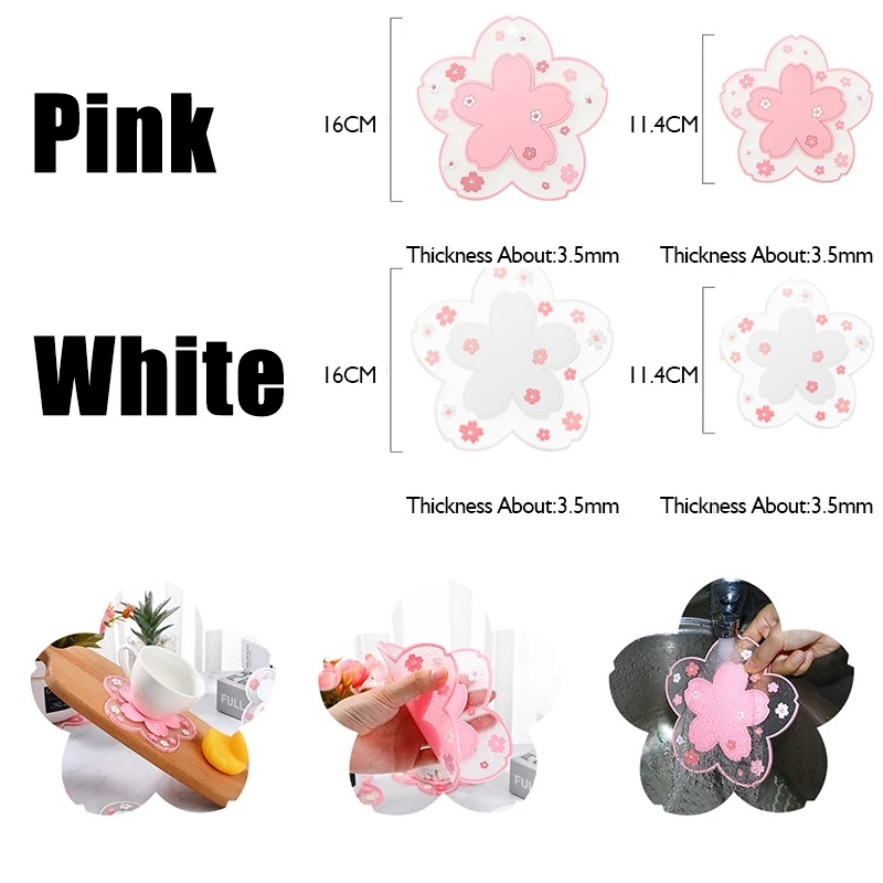 Đế Lót Ly Chống Trượt Cách Nhiệt Hình Hoa Anh Đào