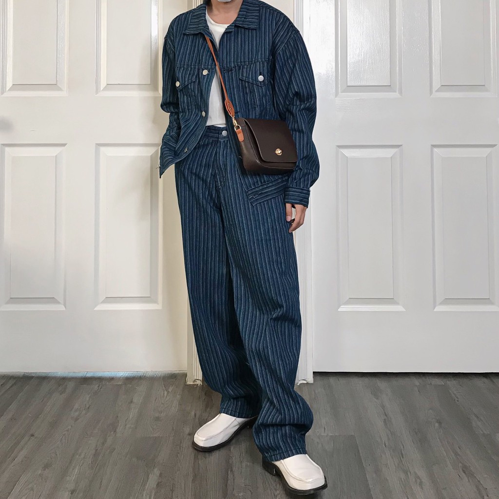 Bộ Suits vải Jeans sọc / Dela Suits Denim Stripe