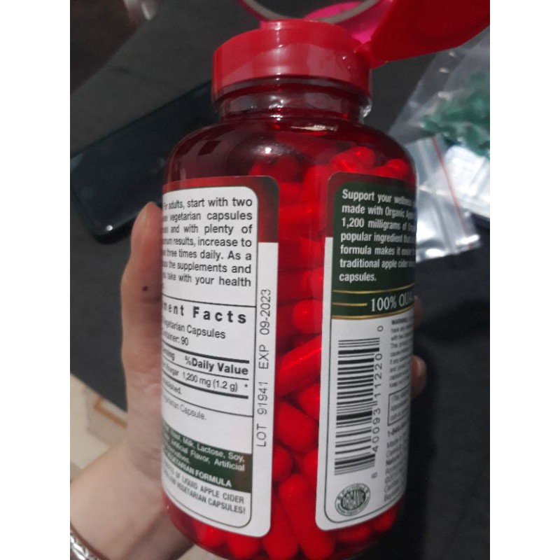 viên uống giam cân giấm táo Ápple cider vínegar của Mỹ (có bill)