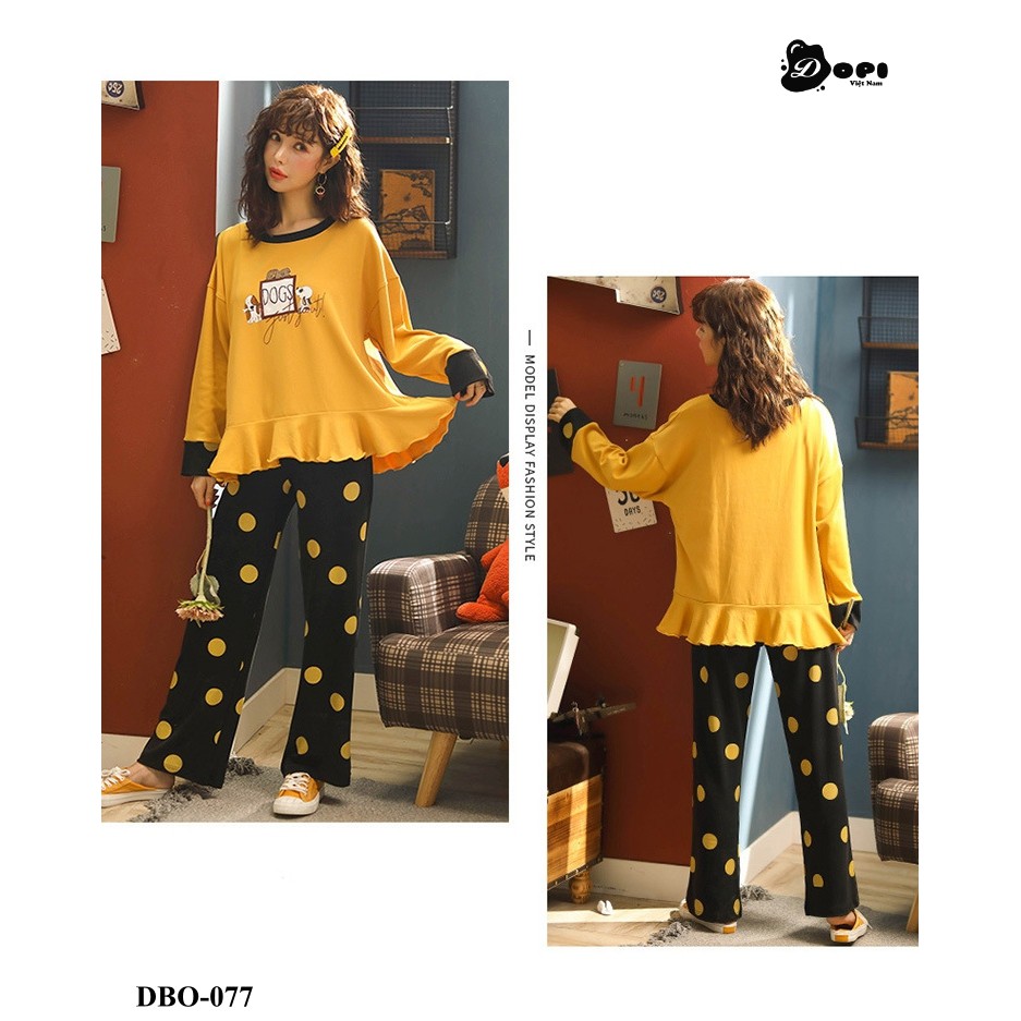 (DBO077) Đồ bộ mặc nhà thu đông dài tay CHUNKEER cao cấp