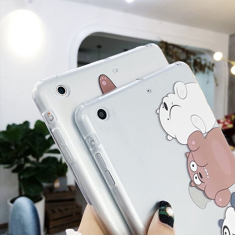 Ốp lưng trong suốt họa tiết We Bare bear cho iPad Air 2 Mini 2 3 4 5 iPad 6 Pro 11 Air3/Pro 10.5 Pro11 2020