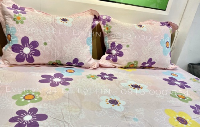 Bộ Everon chính hãng Ga chun + chăn hè + vỏ gối thanh lý 70%