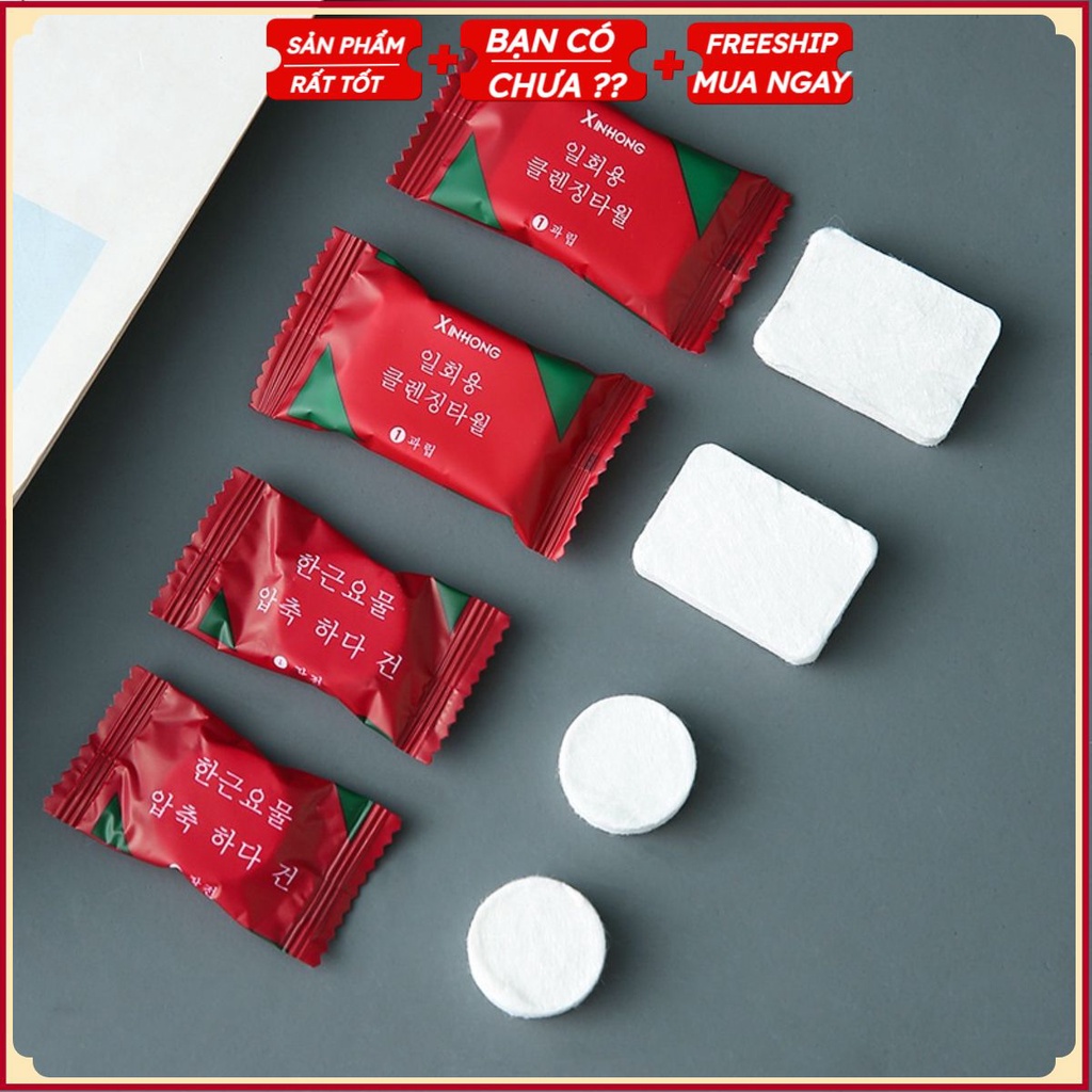 Khăn giấy nén rửa mặt dạng viên kẹo rất tiện an toàn khi đi du lịch, đi chơi, đi làm, công tác