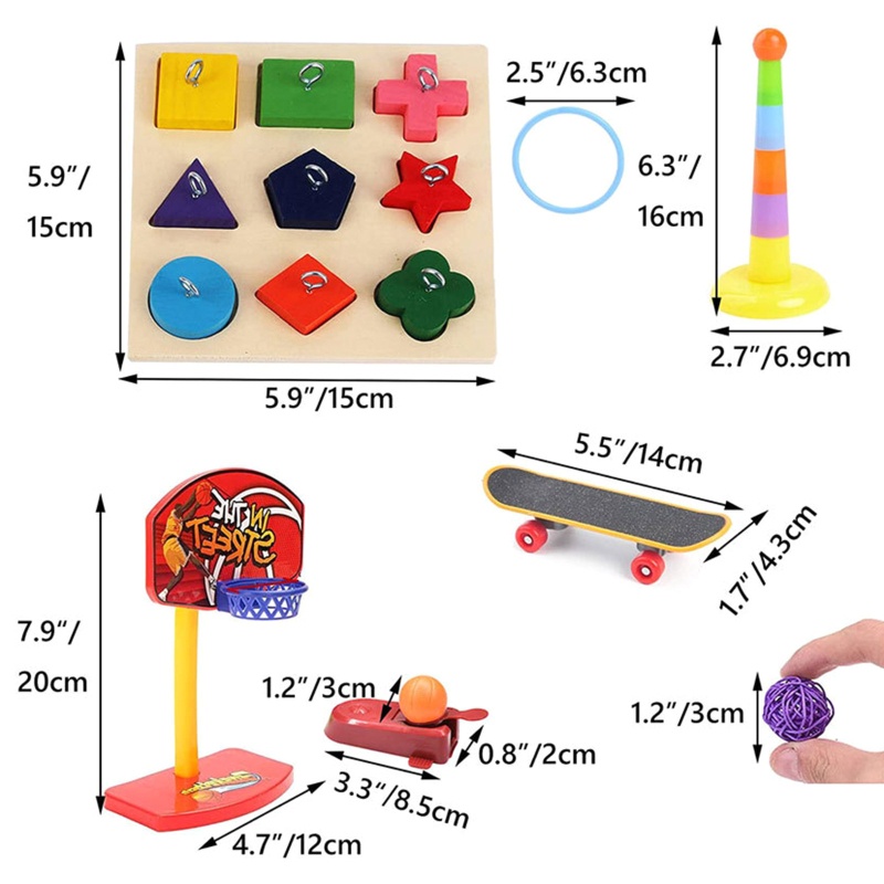 Bộ Đồ Chơi Huấn Luyện Trí Thông Minh Cho Chim Vẹt Cỡ Nhỏ / Vừa / Nhỏ