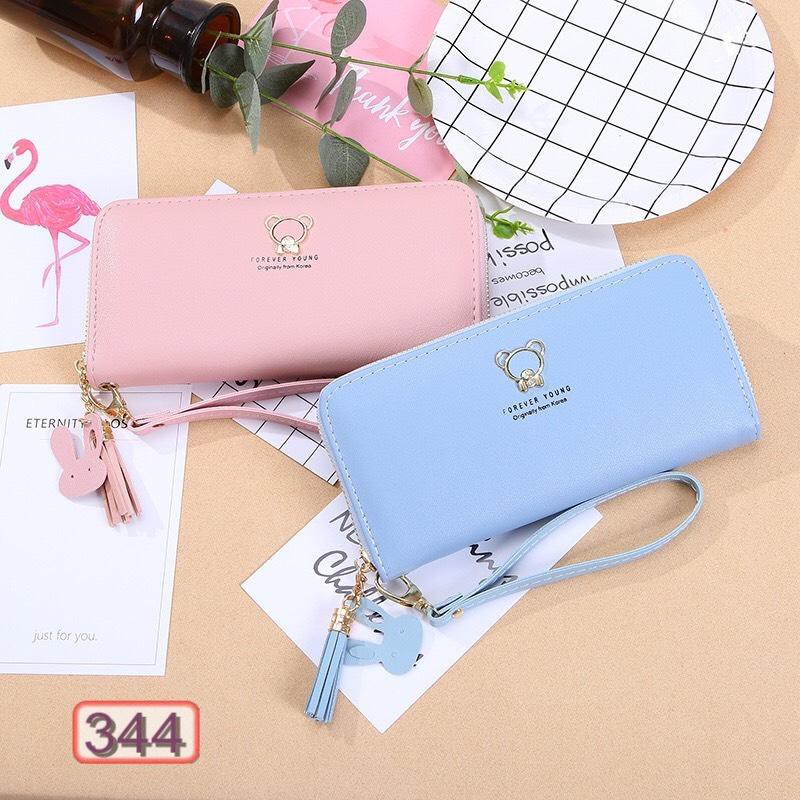 Ví Nữ Dài Giá Rẻ Khóa Kéo Forever Young Hình Gấu 344 Dễ Thương Siêu Hot