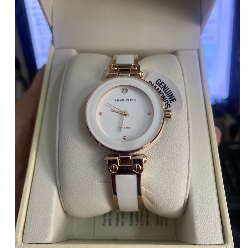 Đồng Hồ Nữ Anne Klein AK/1980TMGB  28mm-màu TRẮNG - CHÍNH HÃNG