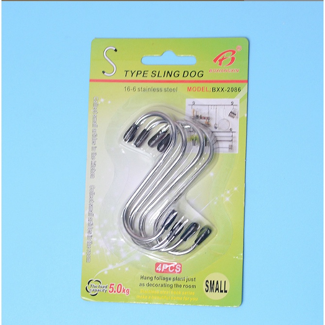 Vỉ 4 Móc Treo Tường Treo Quần Áo Hình Chữ S MINISHOP H008