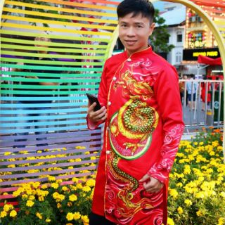 Áo dài cách tân nam.chat vai phi mo