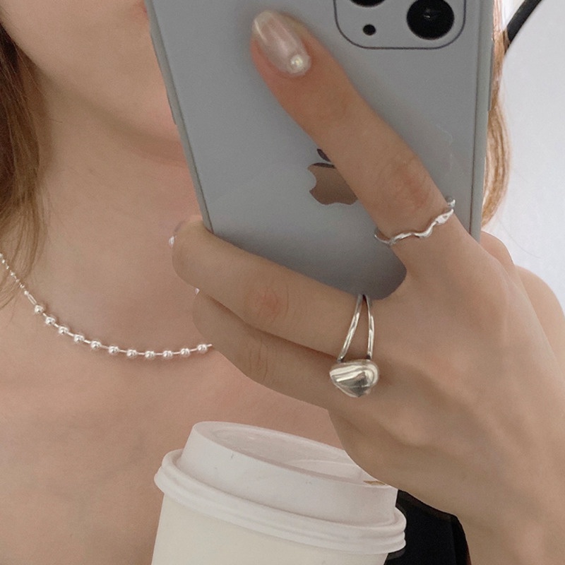 Nhẫn hình trái tim đôi thời trang cá tính