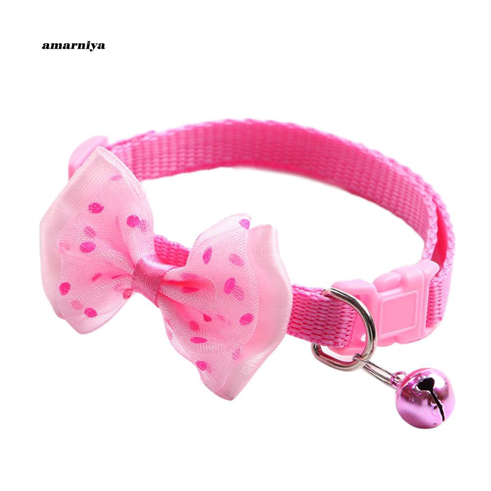 Vòng cổ nơ chấm bi có chuông cho thú cưng