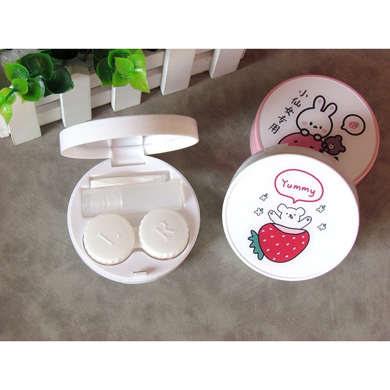 Khay tròn đựng lens dâu kute + các kiểu