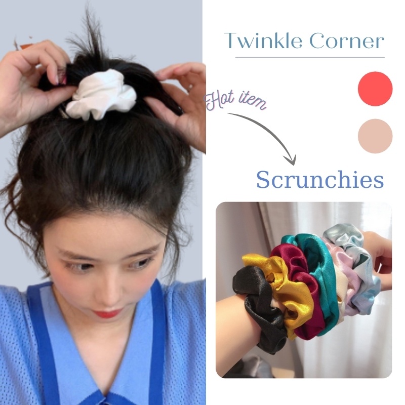 Chun buộc tóc, cột tóc nữ scrunchies chất liệu vải Hàn Quốc Twinkle Corner Accessories