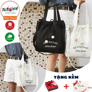 💕Túi tote vải nữ Canvas liền quai Hàn Quốc, vải canvas mộc không nhuộm hóa chất TV054💕