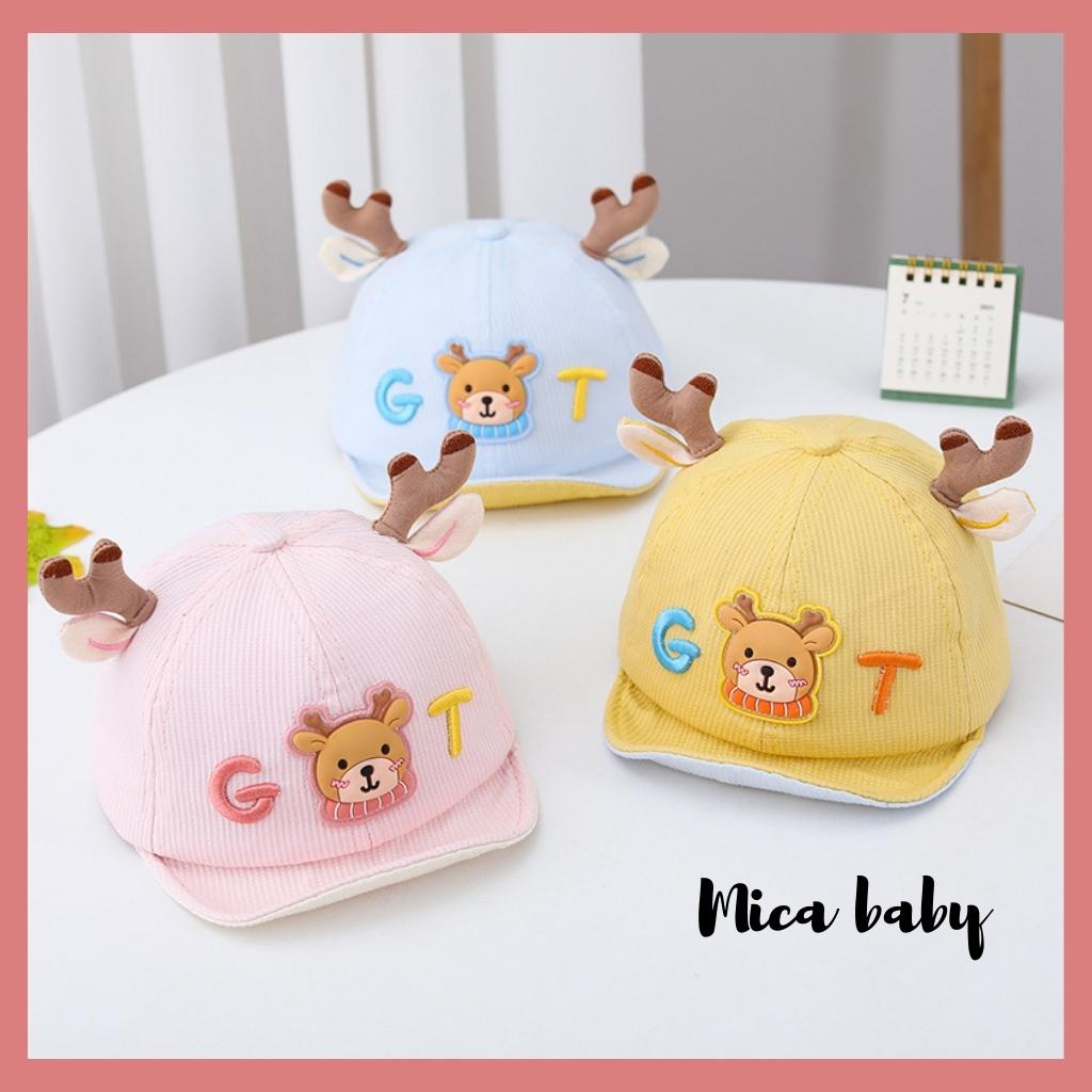 Mũ lưỡi trai kiểu dáng gạc hươu chữ GT dễ thương cho bé MH117 Mica Baby