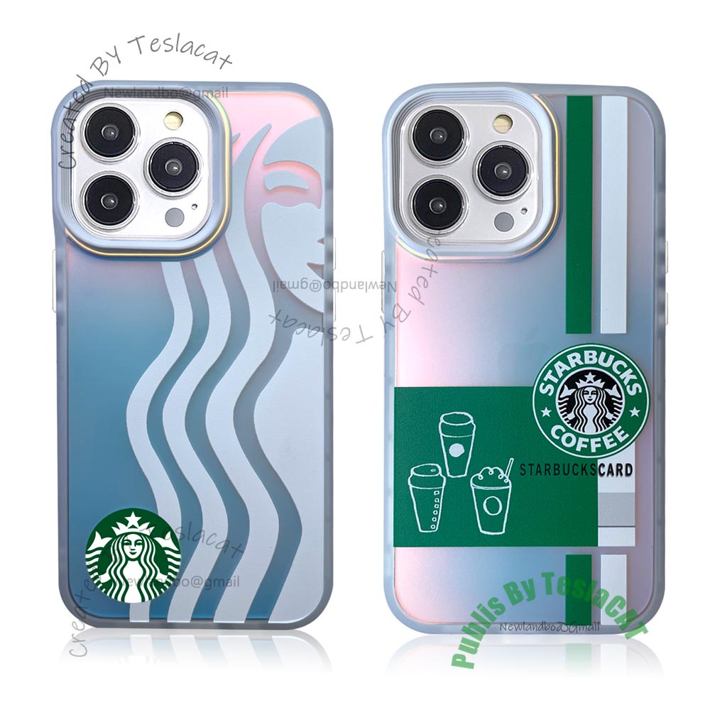 Ốp Điện Thoại Màu Tím Nhám Họa Tiết starbucks Cho iphone 14 14Pro 13 12 11 XR Pro max 12Pro 12mini 13Mini 11Pro