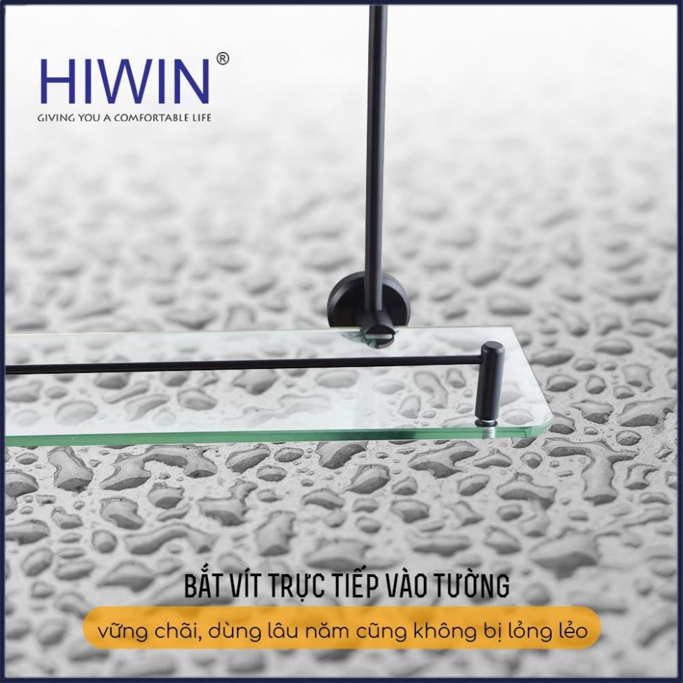 Kệ kính 2 tầng để đồ phòng tắm inox 304 mạ đen HIWIN Y-542A