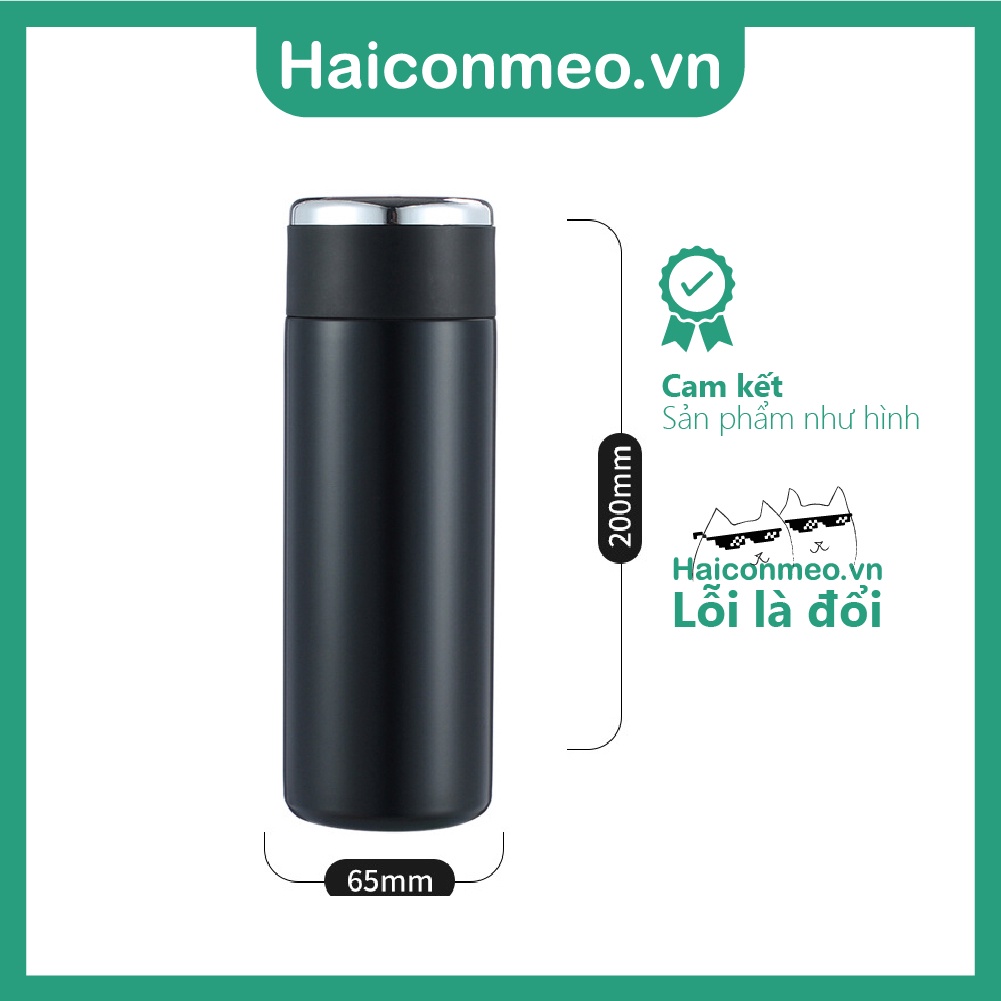 Bình giữ nhiệt lõi inox 304 màu trơn cảm ứng đèn LED hiển thị nhiệt độ, 400ml