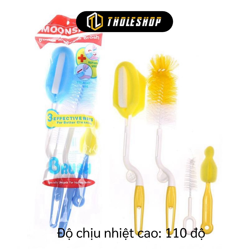 Dụng cụ rửa ly  GIÁ VỐN  Combo 4 dụng cụ rửa ly, bình sữa an toàn cho sức khỏe, thuận tiện và dễ dàng sử dụng 6612