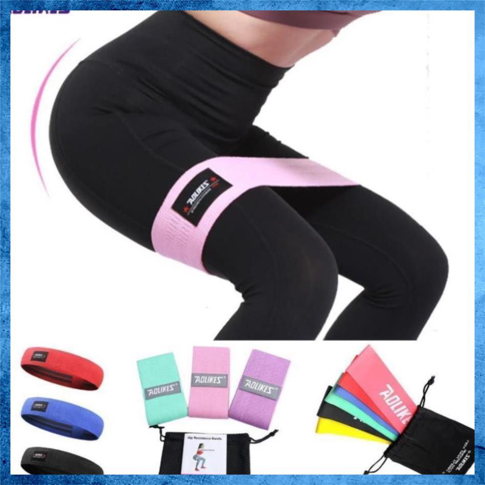 Bộ dây đàn hồi kháng lực Aolikes rb 3603 3604 HBR miniband cao su tập mông chân hông eo bụng đùi fitness gym