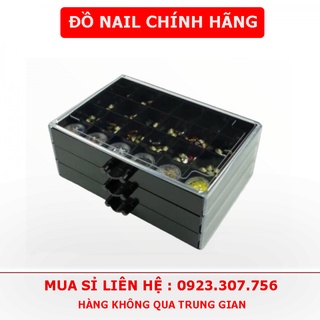 Khay mica 3 tầng , khay đựng đá phụ kiện charm , đá nail