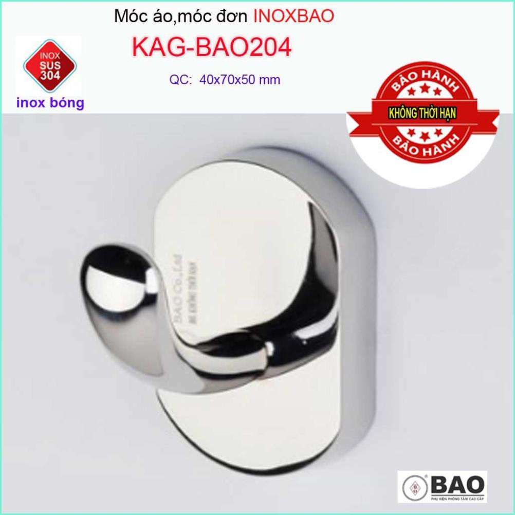 Móc treo đồ cao cấp Inox Bảo, móc áo Inox SUS304 KAG-BAO204