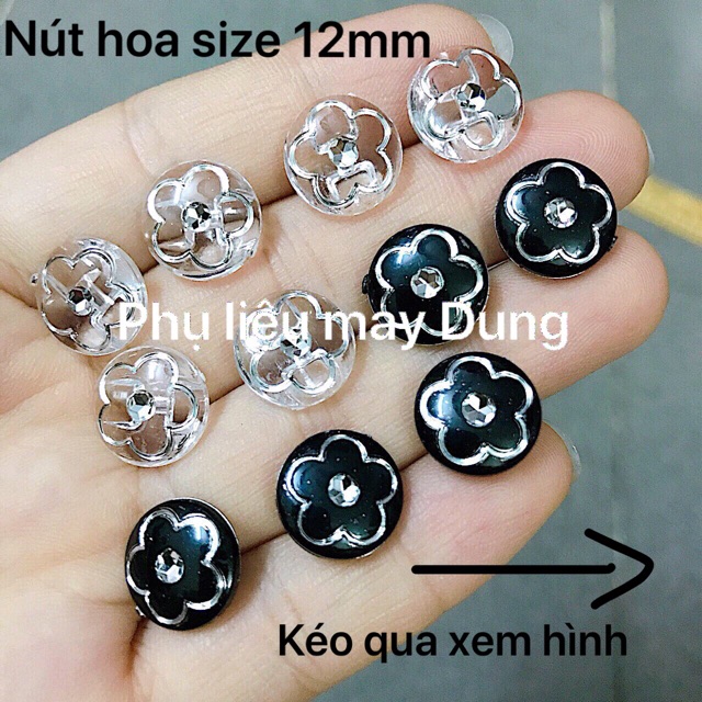 Nút hoa trứng nhựa size 12mm