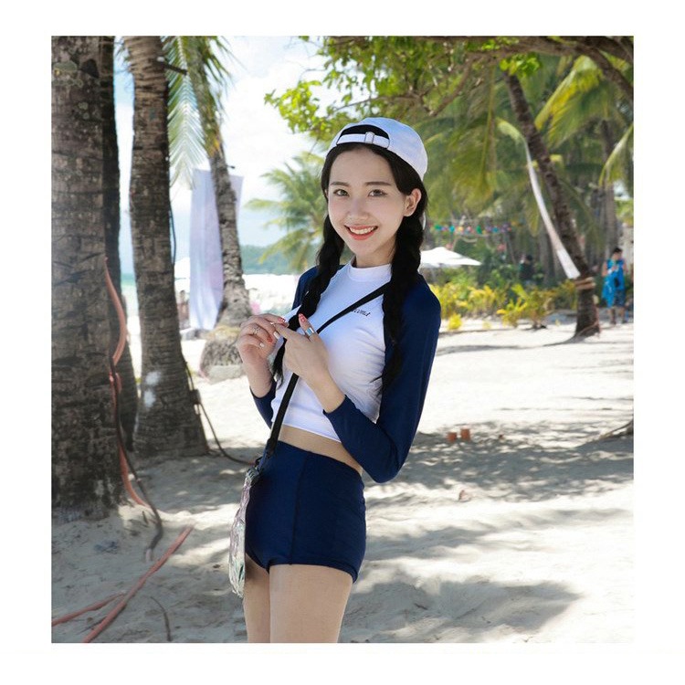 Bộ đồ bơi DUNEA dài tay eo cao thời trang dành cho nữ