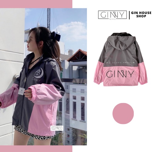Áo Khoác Dù Phối Chữ Ginny 2 Lớp Cao Cấp | Unisex | Basic | Năng Động | Nhiều Màu | Dù Xuất Dư | GinHouse Shop