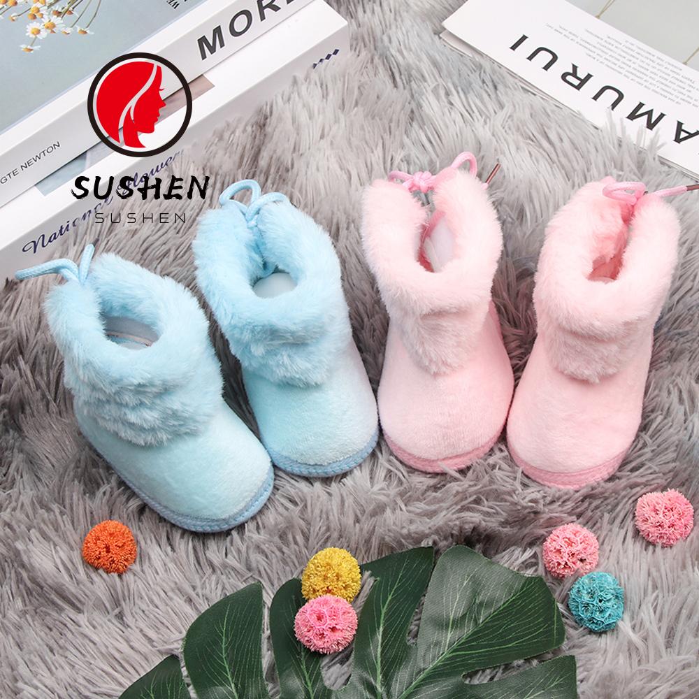 Giày Bốt Cotton Đế Mềm Giữ Ấm Mùa Đông Chống Trượt Nhiều Màu Cho Bé Sơ Sinh