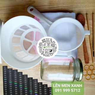 Bộ dụng cụ làm nấm nước water kefir, nấm sữa milk kefir, nấm thủy sâm kombucha
