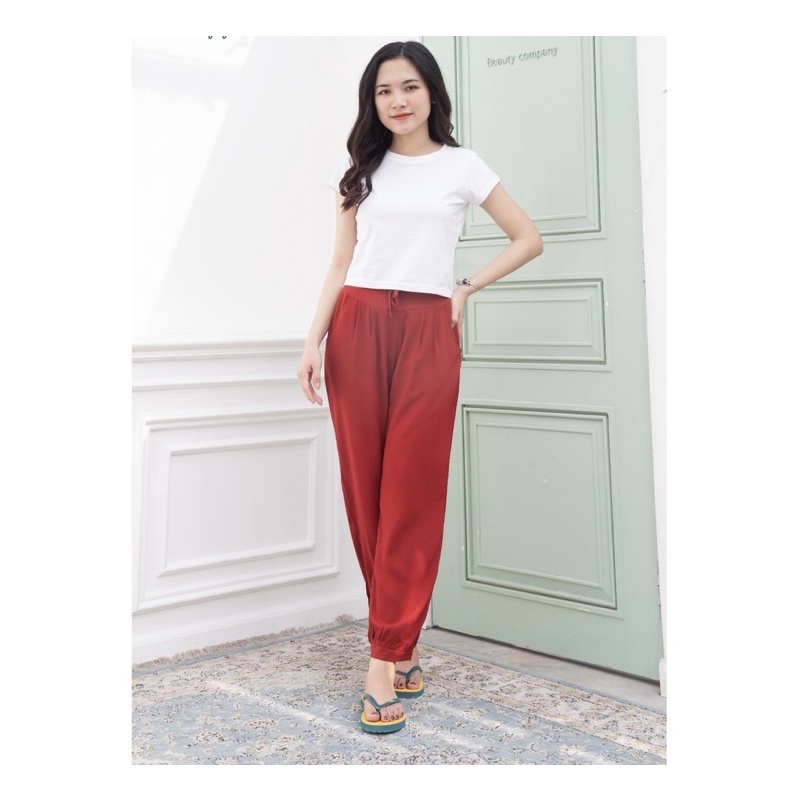 Quần Lanh Việt Thắng Hàng Đẹp Bo Chun Gấu Dây Rút Cạp