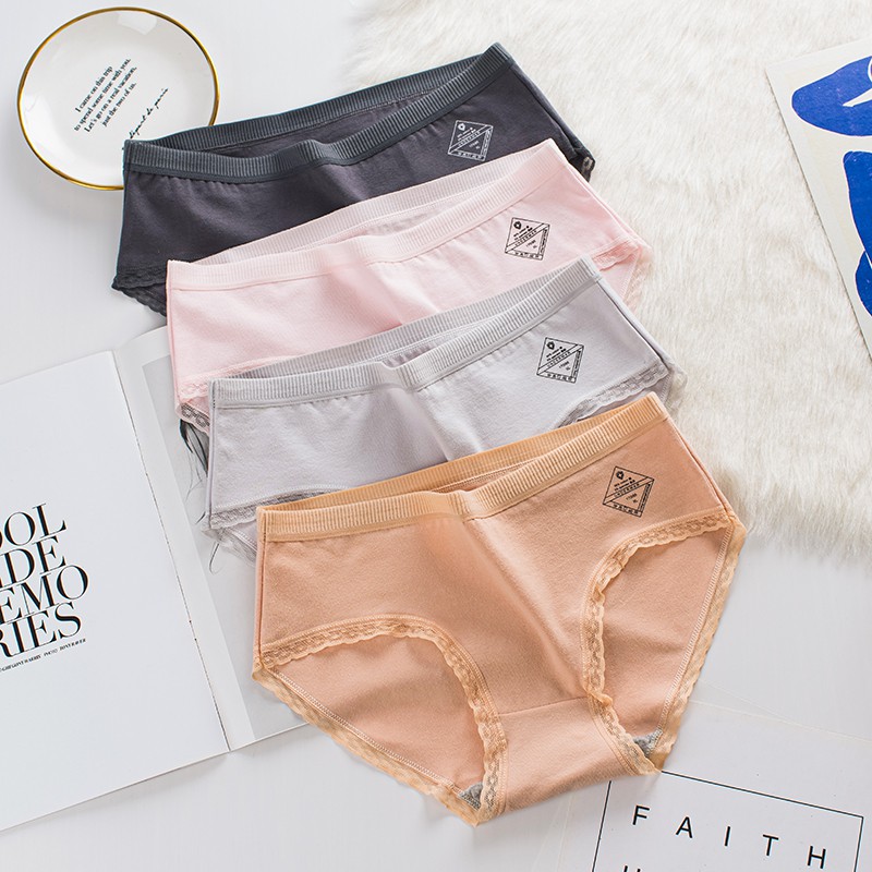 Quần lót nữ cotton cạp sọc kháng khuẩn thun lạnh dễ thương sexxy gợi cảm (8 màu) | BigBuy360 - bigbuy360.vn