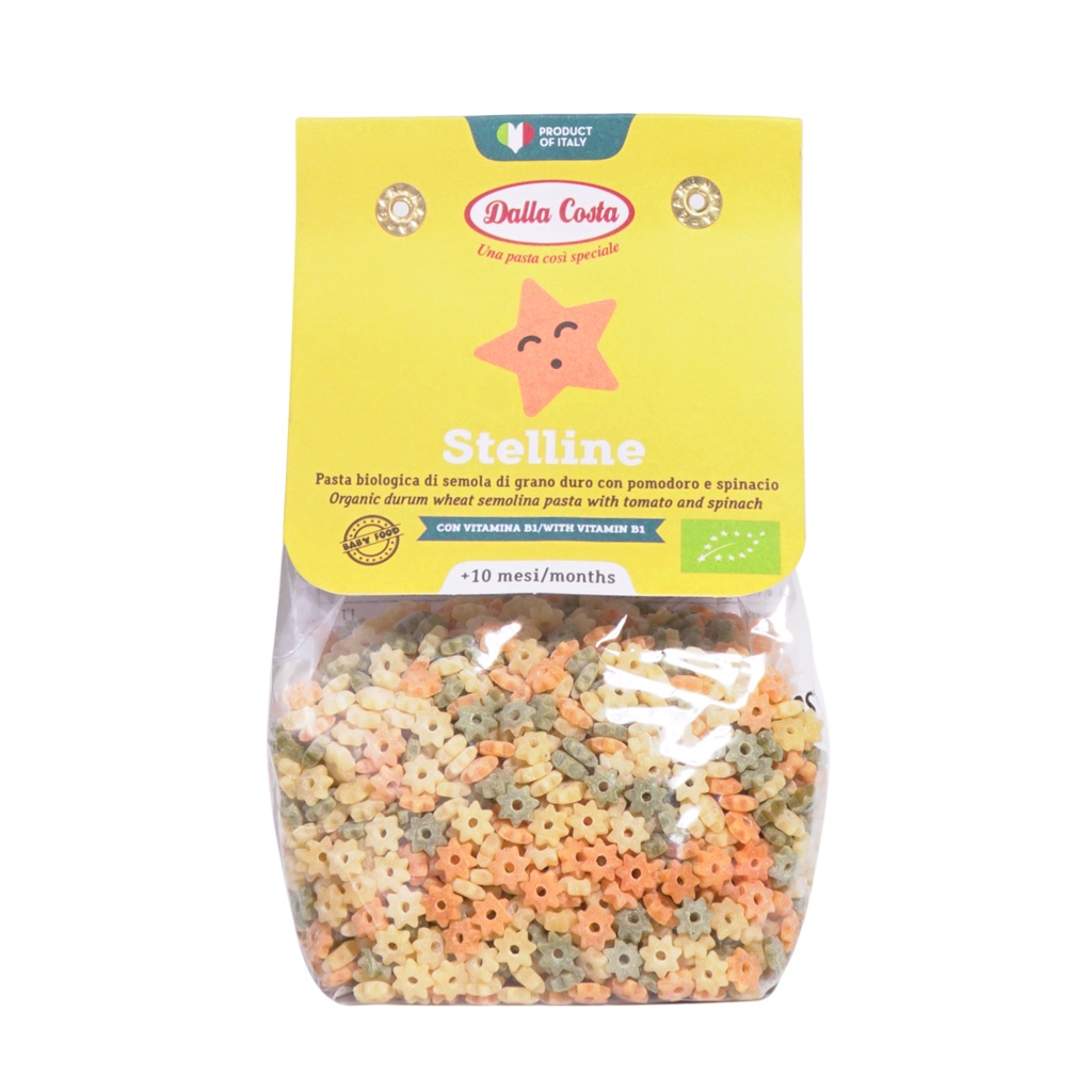 Nui Rau Củ Hữu Cơ Cho Bé Hình Sao 200g Dalla Costa Organic Baby Pasta Stelline