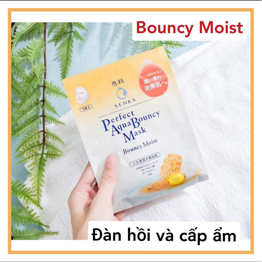 Mặt Nạ Dưỡng Trắng Hồng Da Senka Perfect Aqua White Mask Extra White ,dưỡng trắng dịu mát Soothing White 25mi