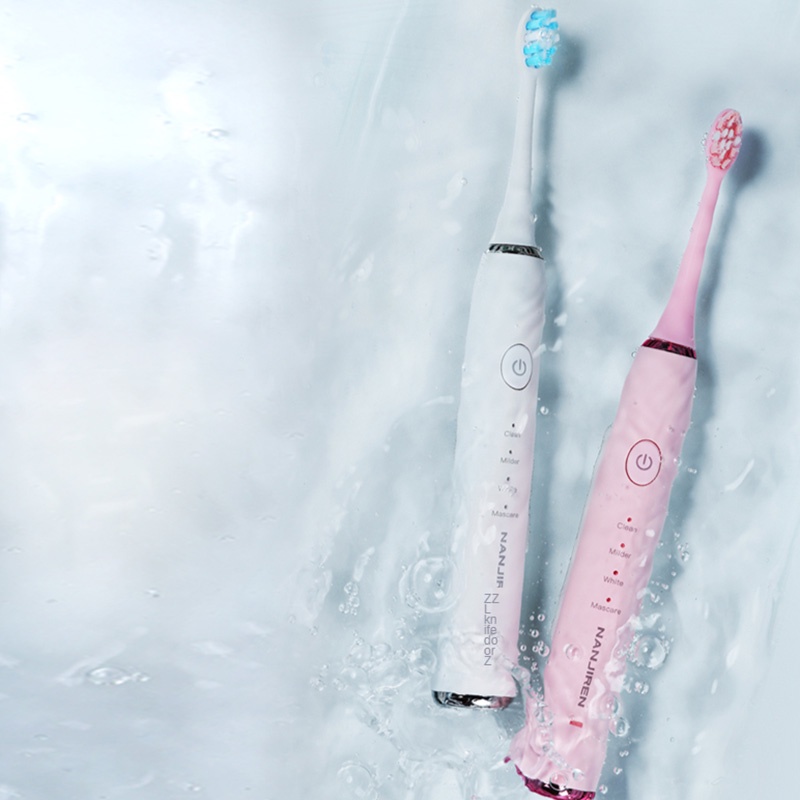 Bàn Chải Đánh Răng Điện Siêu Âm Chống Thấm Nước IPX7 Với 4 Chế Độ Kèm 8 Đầu Bàn Chải Thay Thế