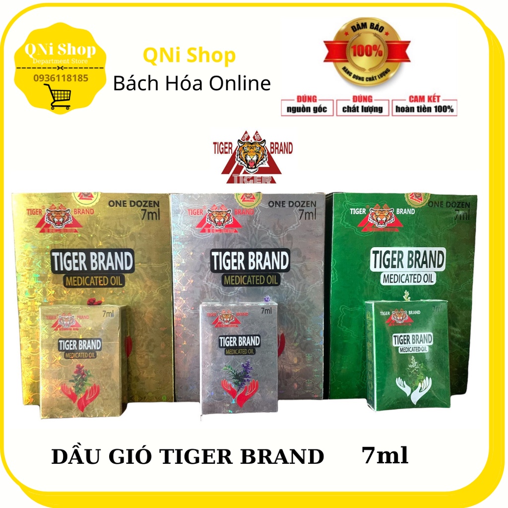 Dầu Gió Xanh / Trắng / Vàng Tiger Brand Chính Hãng 7ML