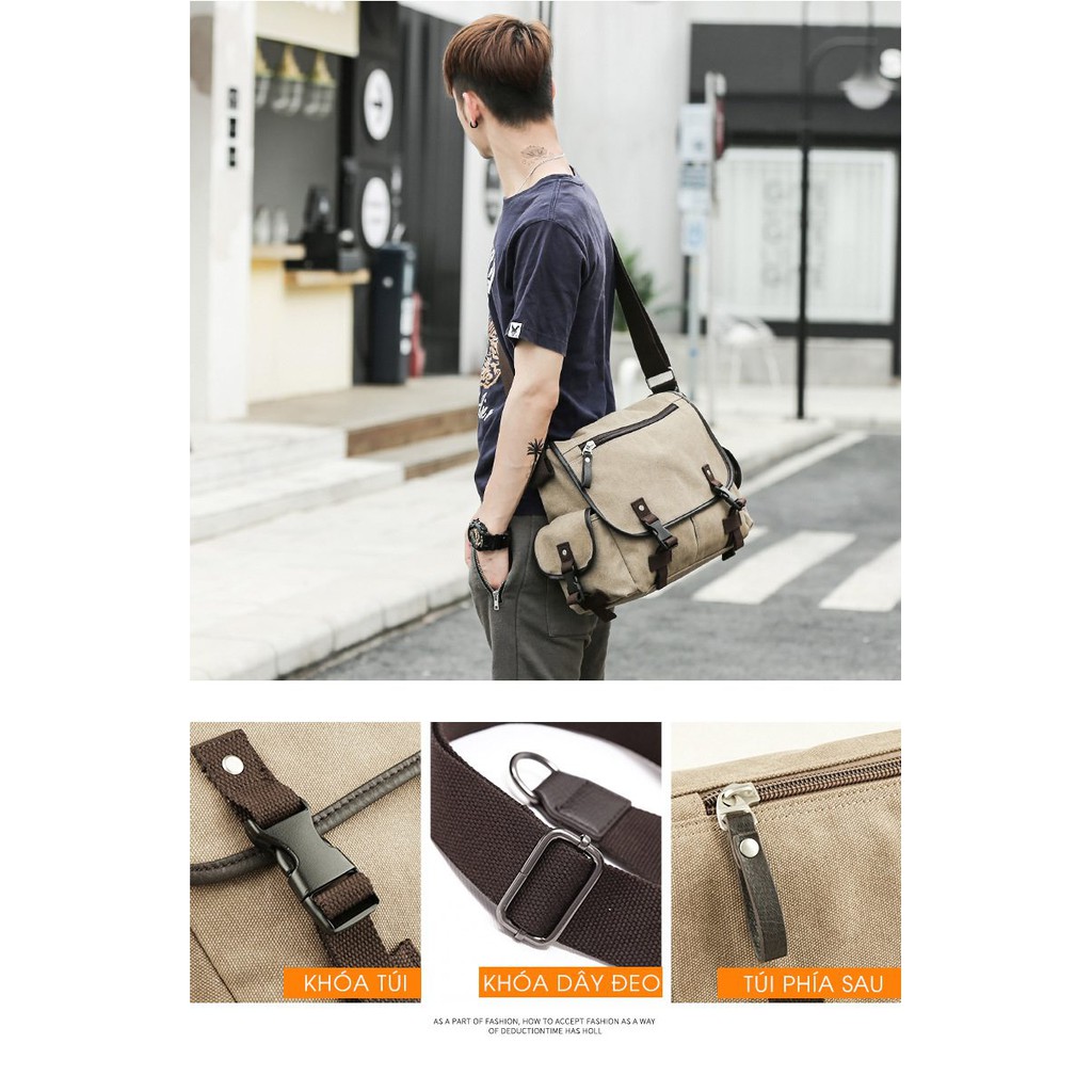 Balo nam vải canvas phong cách vintage – 2021